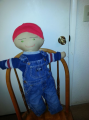 Farm Boy doll buddy in Osk Kosh Overalls